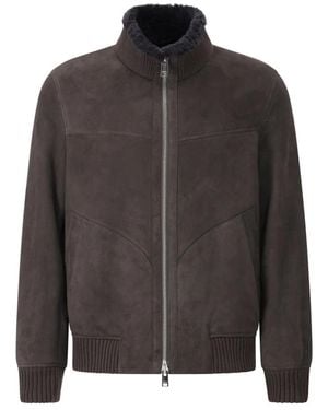 Arma Luxe Shearling Leren Jas - Grijs