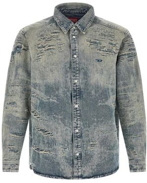 DIESEL Overhemden ,Blauw ,Katoen D-Simply Shirt - Grijs