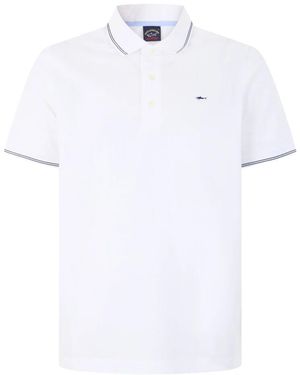 Paul & Shark Tops ,Wit ,Katoen Klassiek Poloshirt Met Korte Mouwen