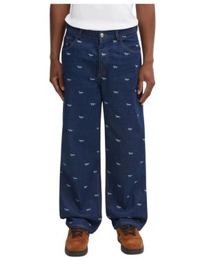 Maison Kitsuné Loose-Fit Jeans - Azul
