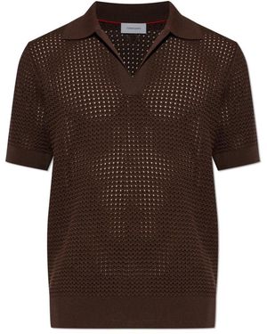 Ferragamo Polo Met Decoratieve Breistructuur - Bruin