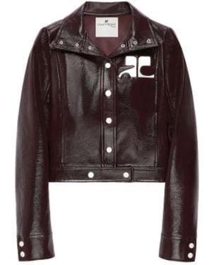 Courreges Leather Jackets - Marrón