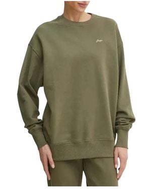 BOSS Hoodies & Sweatvesten ,Groen ,Katoen Sweatshirt