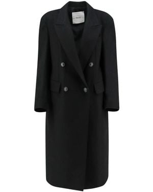Hevò Double-Breasted Coats - Nero
