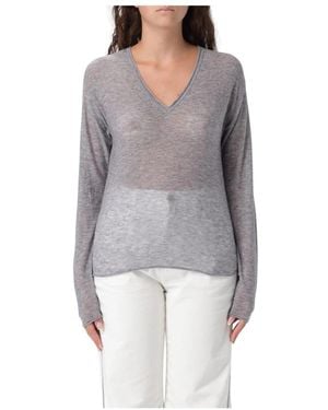 Pinko V-Neck Knitwear - Grey