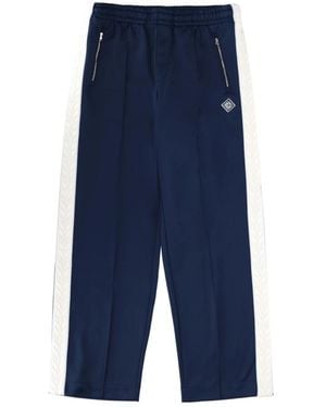 CASABLANCA Broeken ,Blauw ,Katoen Appliqué Panel Track Pants