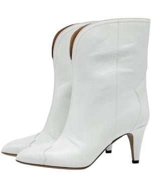 Isabel Marant Weiße leder high heel stiefel