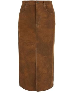 Isabel Marant Rokken ,Bruin ,Leer Bisane Rok