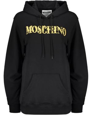 Moschino Baumwoll-Hoodie Mit Verstellbarer Kapuze - Schwarz