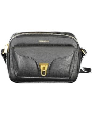 Coccinelle Schwarze Leder Damenhandtasche - Grau