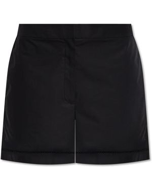 Theory Korte Broeken ,Zwart ,Katoen Shorts Met Hoge Taille