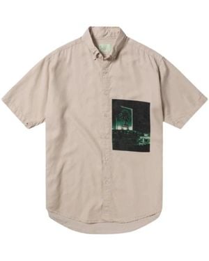 Aries Overhemden ,Motel Graphic Work Shirt - Naturel
