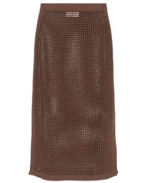 Mc2 Saint Barth Elegantes Gehäkeltes Topwear Kleid - Braun
