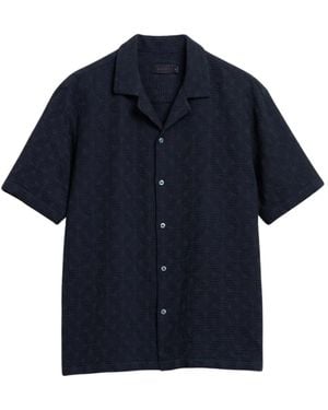 Elvine Kortemouw Overhemd Donkerblauw