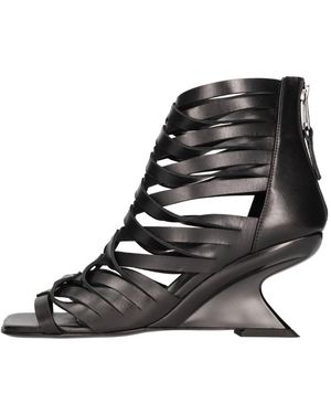 Elena Iachi Schoenen ,Zwart ,Leer Heeled Leather Boots