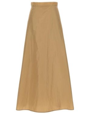 Jil Sander Flared Lange Rok - Naturel