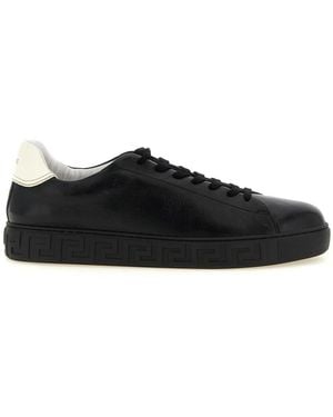 Versace Greca Leren Sneakers - Zwart