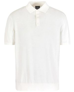 ARMANI EXCHANGE Tops ,Wit ,Katoen Logo Polo Shirt