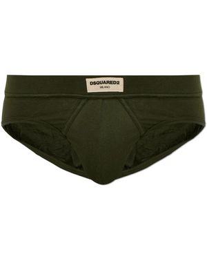 DSquared² Ondergoed ,Groen ,Logo Briefs