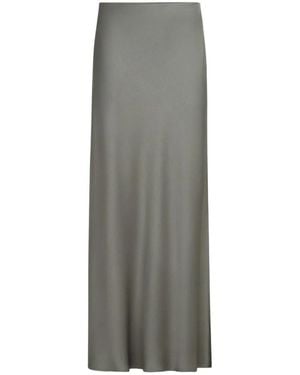 Brunello Cucinelli Midi Rok Met Zijsplit - Grijs