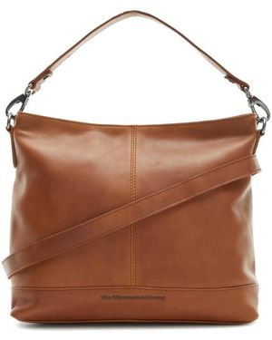 The Chesterfield Brand Zwarte Kalfsleren Schoudertas - Bruin