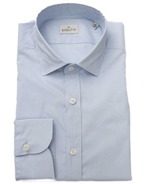 Bagutta Slim fit hemd mit französischem kragen - Blau