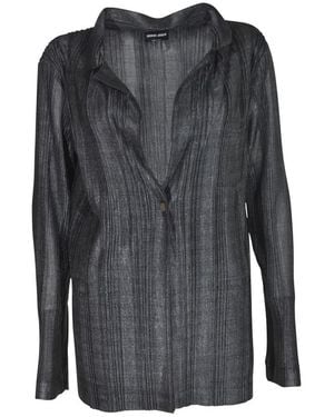 Giorgio Armani Jassen ,Grijs ,Polyester Asv Single-Breasted Jacket