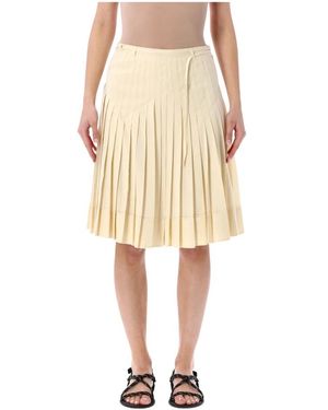 Low Classic Rokken ,Geplooide Minirok - Naturel