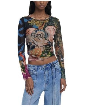 Desigual Long Sleeve T-Shirts - Blue
