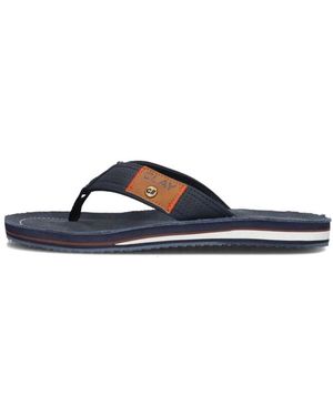 CLAY Blauwe Leren Slippers