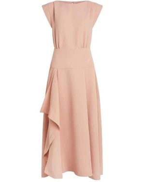 KARL LAGERFELD Frill Hem Midi Dress - Pink