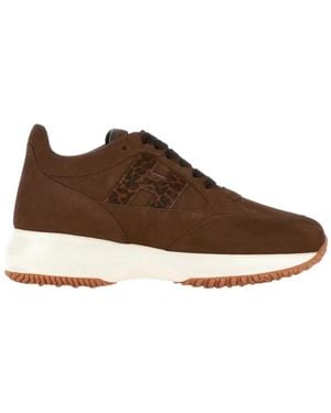 Hogan Schoenen ,Bruin ,Leer Interactive Sneakers