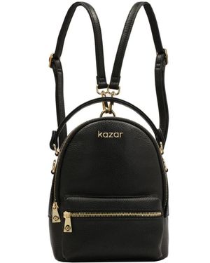 Kazar Schwarzer Leder-2-In-1-Rucksack