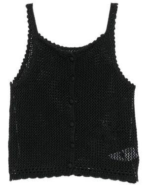 DUNST Tops ,Zwart ,Gehaakte Top Met Ronde Hals