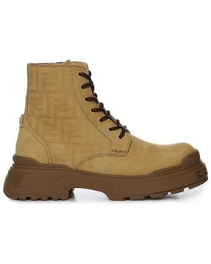 Fendi Lace-Up Boots - Marrón