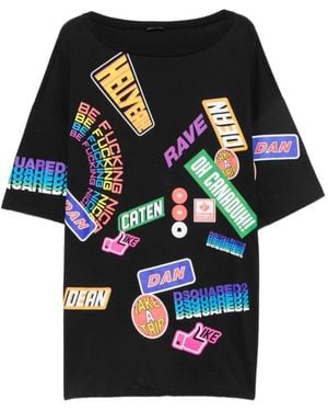 DSquared² Tops ,Zwart ,018 Maxi-Shirt Stm Patch