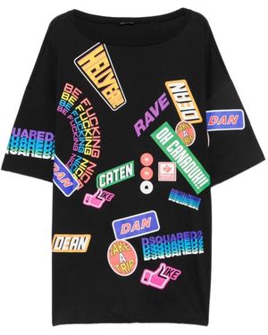 DSquared² Tops ,Zwart ,018 Maxi-Shirt Stm Patch