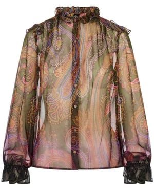 Etro Overhemden ,Veelkleurig ,Blouses - Bruin