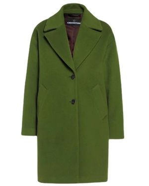 Creenstone Double-Breasted Coats - Green