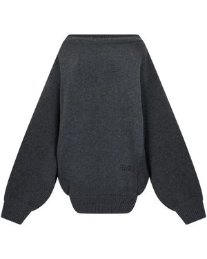 MM6 by Maison Margiela Round-Neck Knitwear - Grey