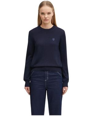 Maison Kitsuné Round-Neck Knitwear - Bleu