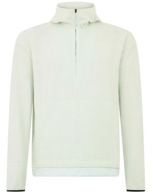Herno Truien & Vesten ,Groen ,Polyester Pullover Met Rits En Hoge Kraag - Wit