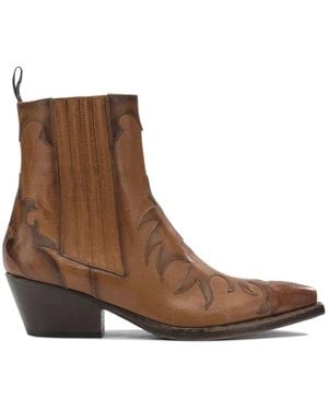 Sartore Cowboy & Biker Boots - Brown