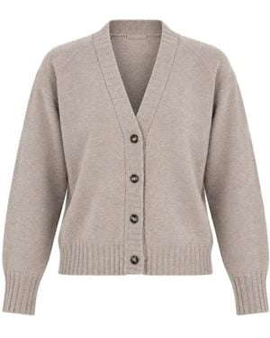 SOLOTRE Cardigan Mit V-Ausschnitt Und Knöpfen - Grau