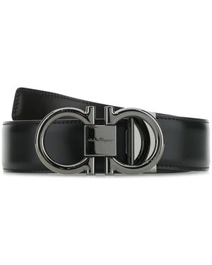 Ferragamo Accessoires ,Zwart ,Leer Double Adjus Riem