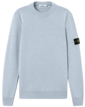Stone Island Round-Neck Knitwear - Bleu