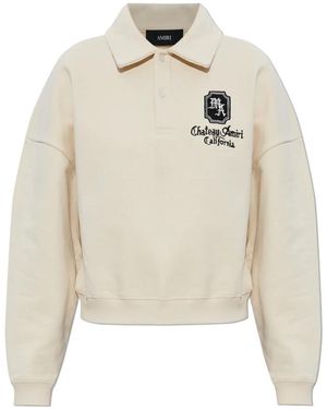 Amiri Hoodies & Sweatvesten ,Katoen Logo Polo Sweatshirt - Wit