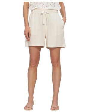 Object Korte Broeken ,Linnen Objsanne Hw Wide Shorts - Naturel
