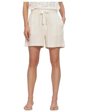 Object Korte Broeken ,Linnen Objsanne Hw Wide Shorts - Naturel
