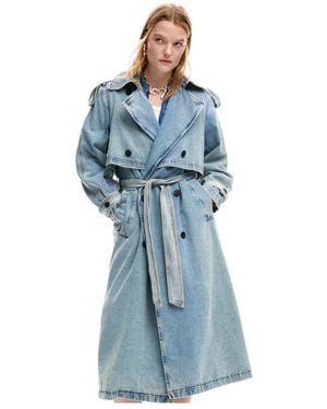 Desigual Trench Coats - Blue